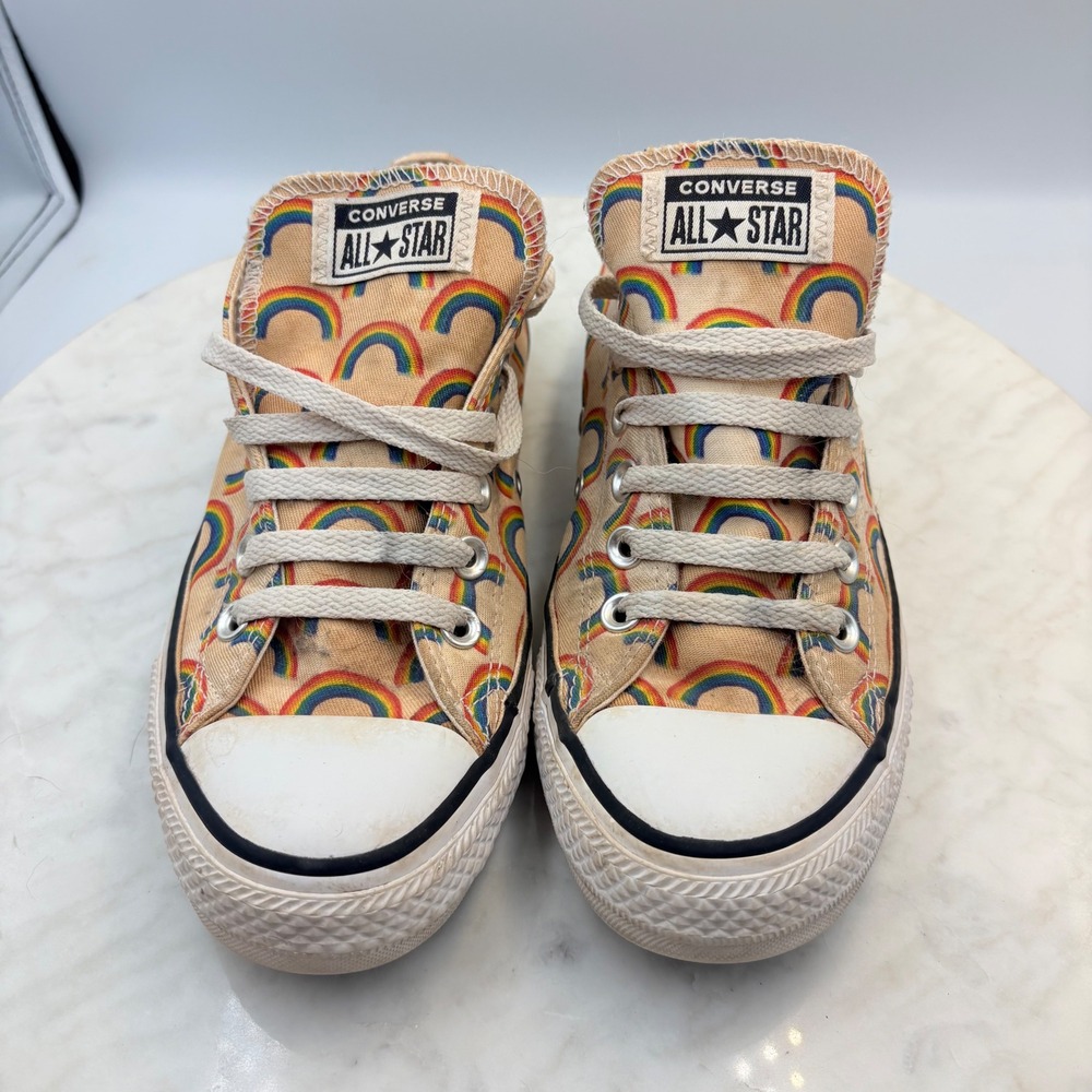 Converse Chuck Taylor All Star Sneakers Womens 8 Peach Rainbow Skater Low Top